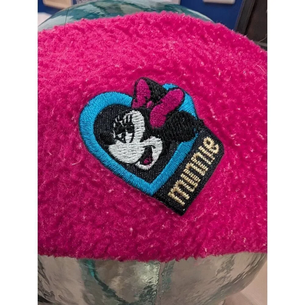 Vintage Disney Minnie Mouse Kids Pink Ear Warmer Headband Made in USA RARE